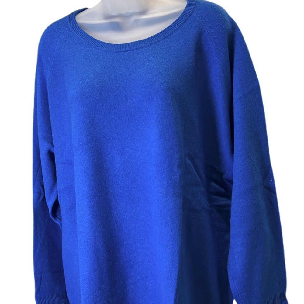 Blue Plus Size Cashmere Sweater